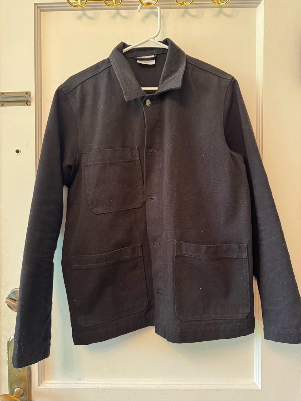 Classic Men's Black Denim Chore Jacket